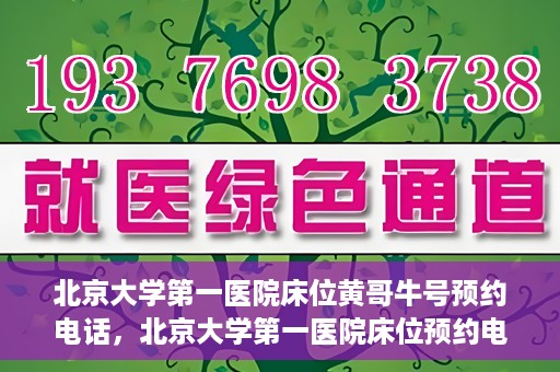 北京大学第一医院床位黄哥牛号预约电话，北京大学第一医院床位预约电话及黄哥牛号预约攻略