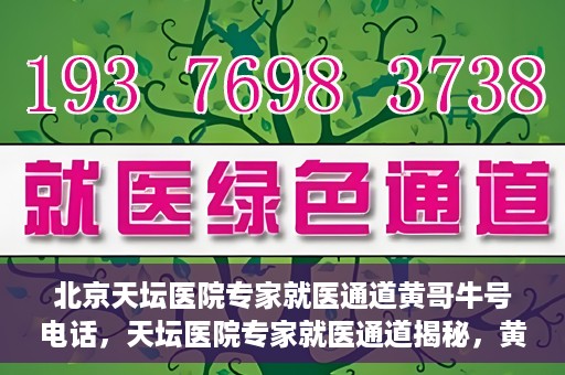 北京天坛医院专家就医通道黄哥牛号电话，天坛医院专家就医通道揭秘，黄哥牛号电话背后的故事
