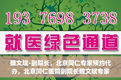 魏文斌-副院长，北京同仁专家预约代办，北京同仁医院副院长魏文斌专家预约代办服务解析