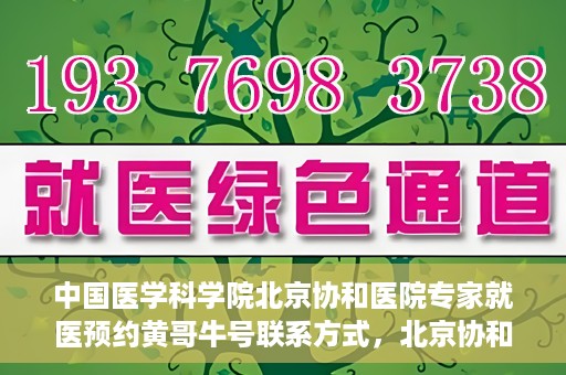 中国医学科学院北京协和医院专家就医预约黄哥牛号联系方式，北京协和医院专家黄哥牛号预约攻略，专家联系方式与就医预约指南