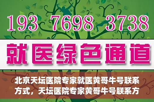 北京天坛医院专家就医黄哥牛号联系方式，天坛医院专家黄哥牛号联系方式揭秘，权威医疗资源的深度解读