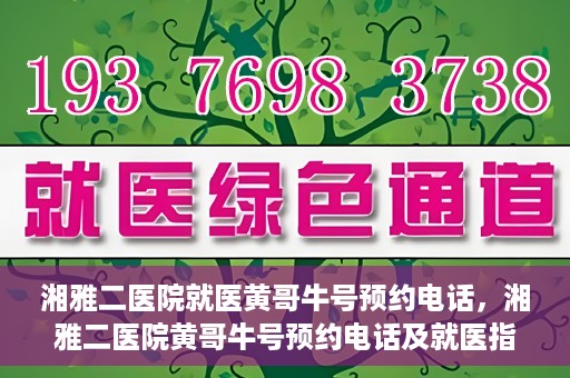 湘雅二医院就医黄哥牛号预约电话，湘雅二医院黄哥牛号预约电话及就医指南