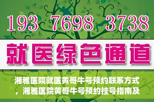 湘雅医院就医黄哥牛号预约联系方式，湘雅医院黄哥牛号预约挂号指南及联系方式揭秘