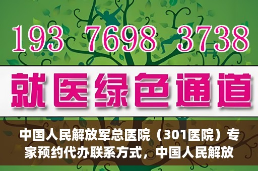 中国人民解放军总医院（301医院）专家预约代办联系方式，中国人民解放军总医院（301医院）专家预约咨询与联系方式全解析