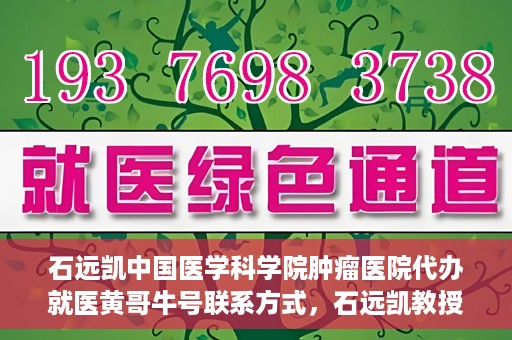 石远凯中国医学科学院肿瘤医院代办就医黄哥牛号联系方式，石远凯教授团队就医咨询联系方式，黄哥牛号代办就医服务揭秘
