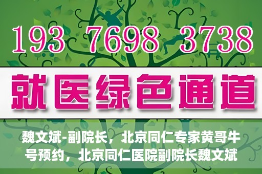 魏文斌-副院长，北京同仁专家黄哥牛号预约，北京同仁医院副院长魏文斌，黄哥牛号预约专家解析健康之道