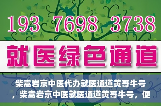 柴嵩岩京中医代办就医通道黄哥牛号，柴嵩岩京中医就医通道黄哥牛号，便捷就医新选择