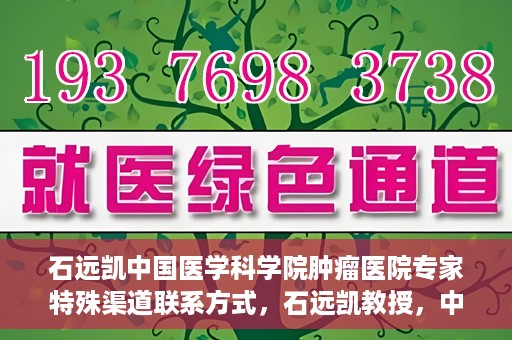 石远凯中国医学科学院肿瘤医院专家特殊渠道联系方式，石远凯教授，中国医学科学院肿瘤医院专家联系方式揭秘