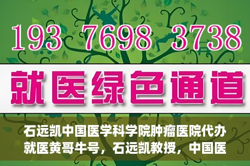 石远凯中国医学科学院肿瘤医院代办就医黄哥牛号，石远凯教授，中国医学科学院肿瘤医院就医攻略及黄哥牛号代办指南