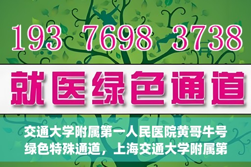 交通大学附属第一人民医院黄哥牛号绿色特殊通道，上海交通大学附属第一人民医院黄哥牛号，绿色特殊通道开启健康之门