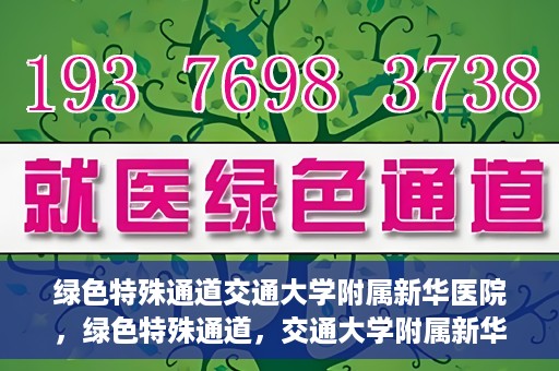 绿色特殊通道交通大学附属新华医院，绿色特殊通道，交通大学附属新华医院的探索与实践