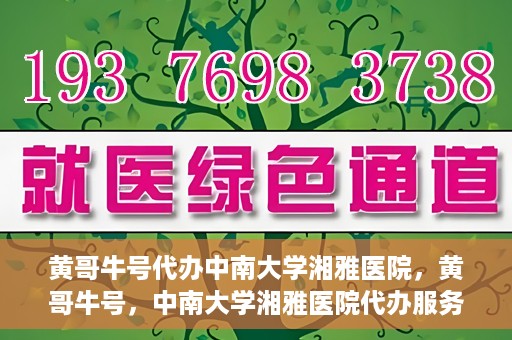 黄哥牛号代办中南大学湘雅医院，黄哥牛号，中南大学湘雅医院代办服务详解