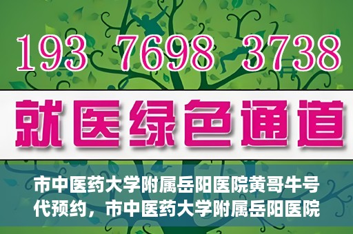 市中医药大学附属岳阳医院黄哥牛号代预约，市中医药大学附属岳阳医院黄哥牛号预约服务启动