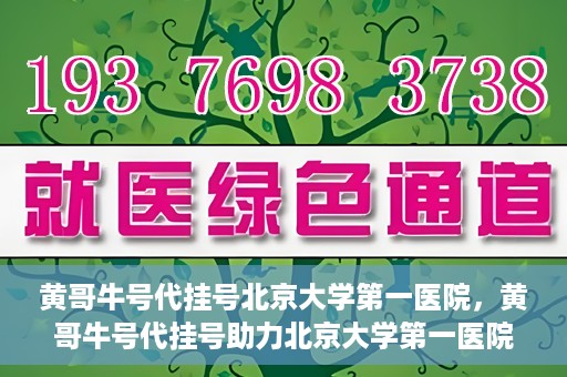 黄哥牛号代挂号北京大学第一医院，黄哥牛号代挂号助力北京大学第一医院就医便捷化