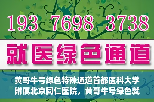 黄哥牛号绿色特殊通道首都医科大学附属北京同仁医院，黄哥牛号绿色就医通道，北京同仁医院的特殊通道探索