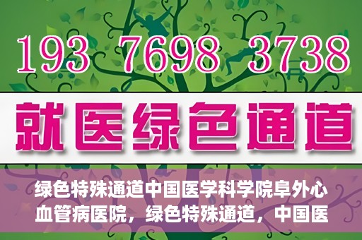 绿色特殊通道中国医学科学院阜外心血管病医院，绿色特殊通道，中国医学科学院阜外心血管病医院的探索与实践