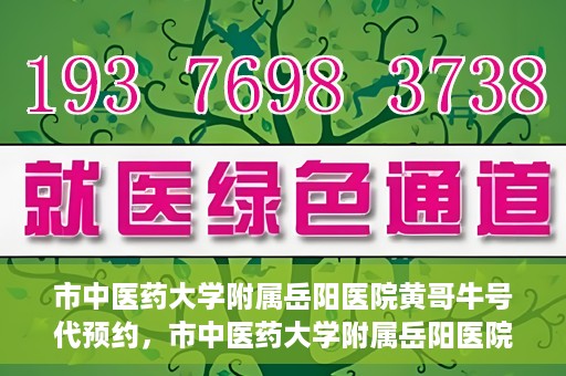 市中医药大学附属岳阳医院黄哥牛号代预约，市中医药大学附属岳阳医院黄哥牛号预约服务启动