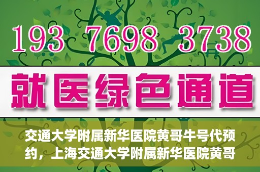 交通大学附属新华医院黄哥牛号代预约，上海交通大学附属新华医院黄哥牛号预约服务解析