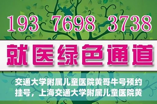 交通大学附属儿童医院黄哥牛号预约挂号，上海交通大学附属儿童医院黄哥牛儿科专家预约挂号攻略