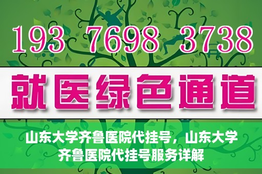 山东大学齐鲁医院代挂号，山东大学齐鲁医院代挂号服务详解