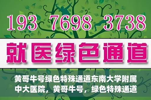 黄哥牛号绿色特殊通道东南大学附属中大医院，黄哥牛号，绿色特殊通道下的中大医院探索