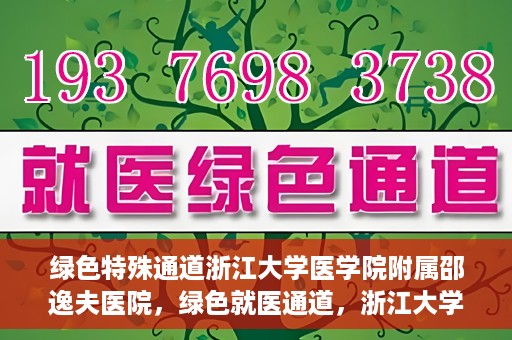 绿色特殊通道浙江大学医学院附属邵逸夫医院，绿色就医通道，浙江大学医学院附属邵逸夫医院的探索与实践