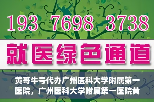 黄哥牛号代办广州医科大学附属第一医院，广州医科大学附属第一医院黄哥牛号代办服务