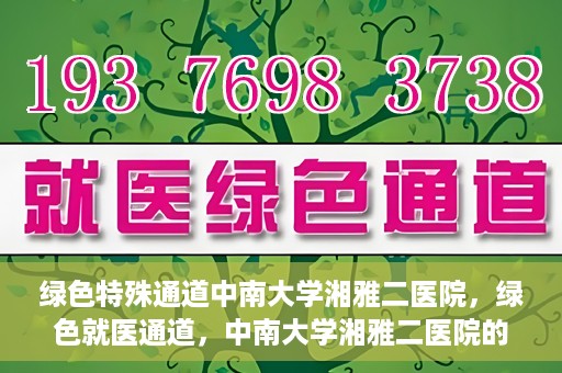 绿色特殊通道中南大学湘雅二医院，绿色就医通道，中南大学湘雅二医院的独特实践