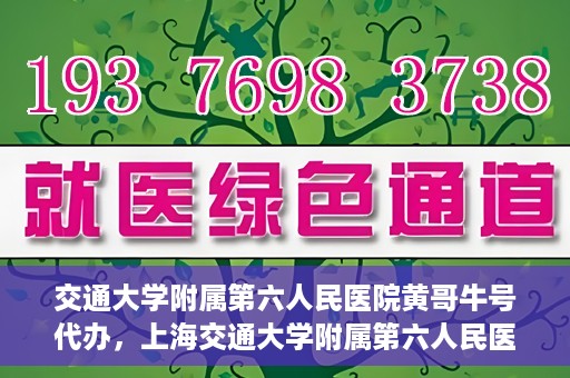 交通大学附属第六人民医院黄哥牛号代办，上海交通大学附属第六人民医院黄哥牛号代办服务解析