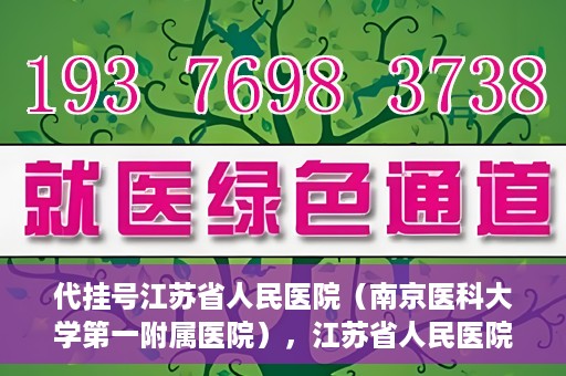 代挂号江苏省人民医院（南京医科大学第一附属医院），江苏省人民医院代挂号服务详解，一站式解决就医难题