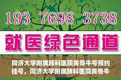同济大学附属肺科医院黄哥牛号预约挂号，同济大学附属肺科医院黄哥牛预约挂号攻略，轻松预约专家号