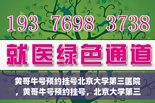 黄哥牛号预约挂号北京大学第三医院，黄哥牛号预约挂号，北京大学第三医院便捷就医新体验