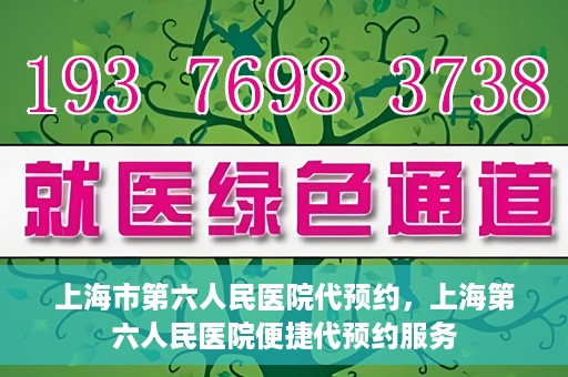 上海市第六人民医院代预约，上海第六人民医院便捷代预约服务