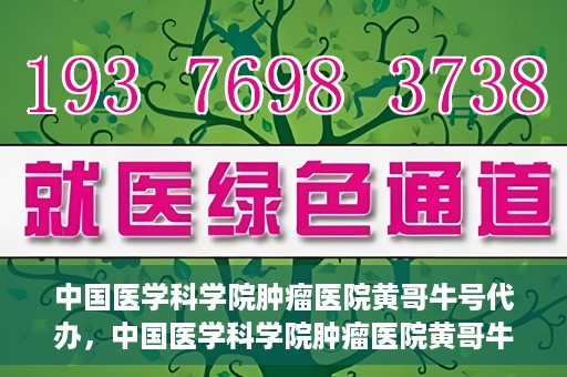 中国医学科学院肿瘤医院黄哥牛号代办，中国医学科学院肿瘤医院黄哥牛号挂号代办服务解析