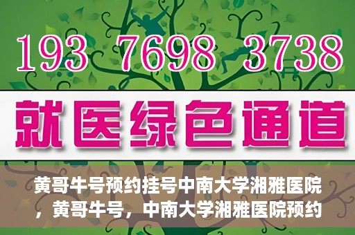黄哥牛号预约挂号中南大学湘雅医院，黄哥牛号，中南大学湘雅医院预约挂号攻略