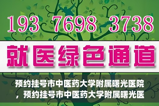 预约挂号市中医药大学附属曙光医院，预约挂号市中医药大学附属曙光医院，一站式便捷就医服务新体验