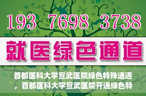 首都医科大学宣武医院绿色特殊通道，首都医科大学宣武医院开通绿色特殊通道，助力患者高效就医