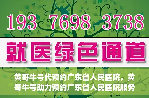 黄哥牛号代预约广东省人民医院，黄哥牛号助力预约广东省人民医院服务