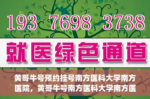 黄哥牛号预约挂号南方医科大学南方医院，黄哥牛号南方医科大学南方医院预约挂号攻略