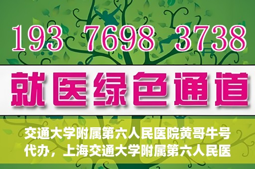 交通大学附属第六人民医院黄哥牛号代办，上海交通大学附属第六人民医院黄哥牛号代办服务解析