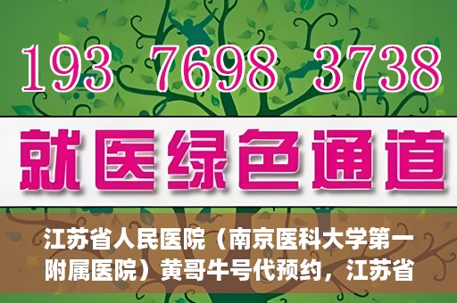 江苏省人民医院（南京医科大学第一附属医院）黄哥牛号代预约，江苏省人民医院（南京医科大学第一附属医院）黄哥牛号预约服务解析