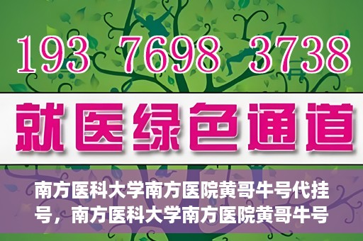 南方医科大学南方医院黄哥牛号代挂号，南方医科大学南方医院黄哥牛号挂号攻略，轻松解决代挂号问题